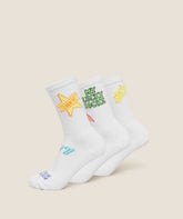 Lucky Graphic Crew Socks 3pk