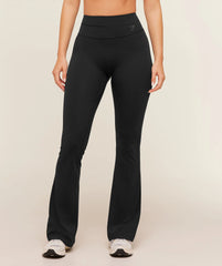 Crossover Back Flared Leggings