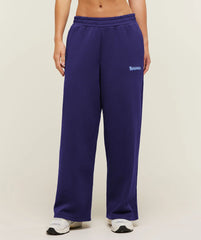 Script Embroidery Wide Leg Pants