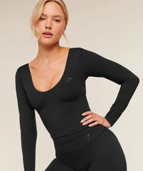 Crossover Back Long Sleeve Top
