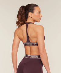Light Support Halter Neck Logo Sports Bra