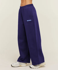 Script Embroidery Wide Leg Pants