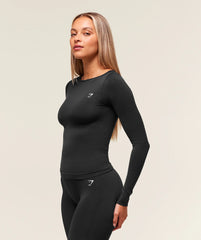 Everyday Seamless Wide Neck Long Sleeve Top